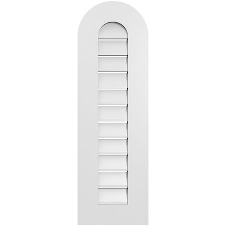 Ekena Millwork Round Top Surface Mount PVC Gable Vent: Functional, w/ 3-1/2"W x 1"P Standard Frame, 12"W x 38"H GVPRT12X3801SF